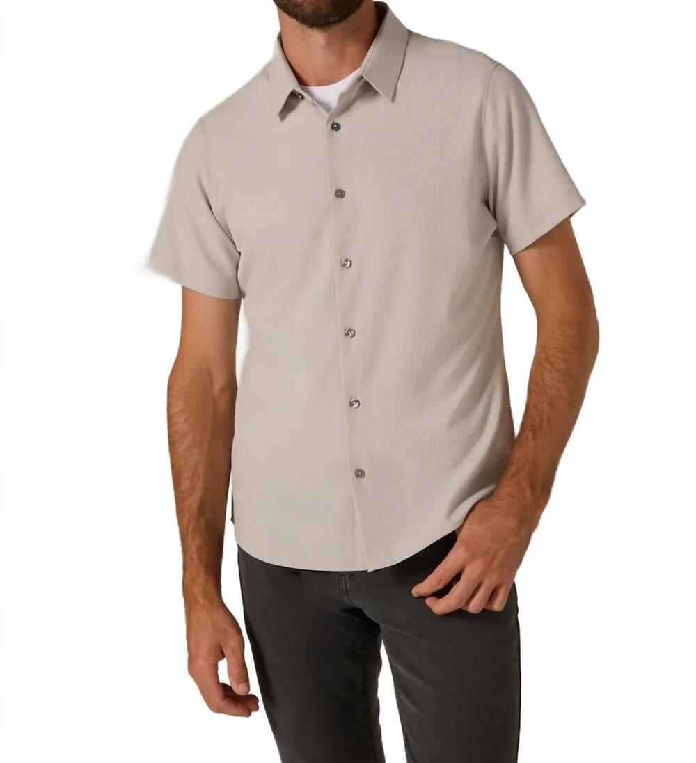 NEW 7DIAMONDS barnes short sleeve shirt in clay